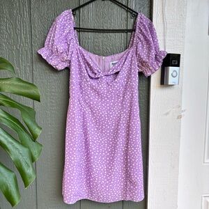 Princess Polly Purple Floral Puff Sleeve Mini Dress Size 6